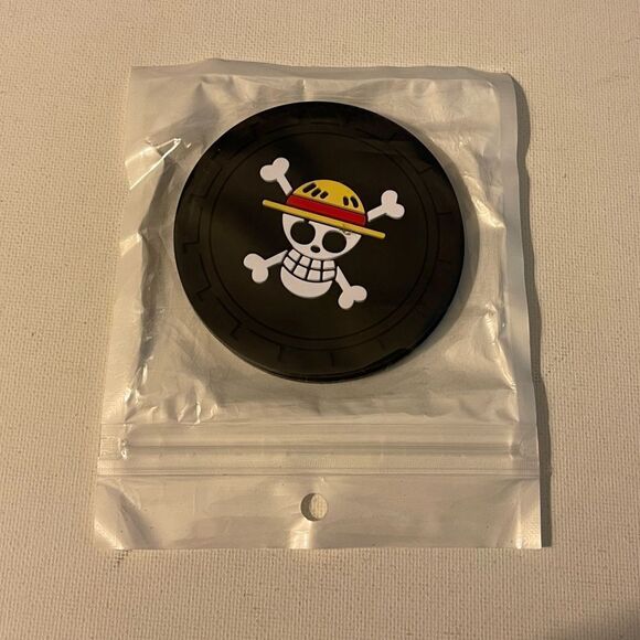 Skull and Crossbones car cup Coasters in black  Set of 2 NWT - Picture 7 of 8